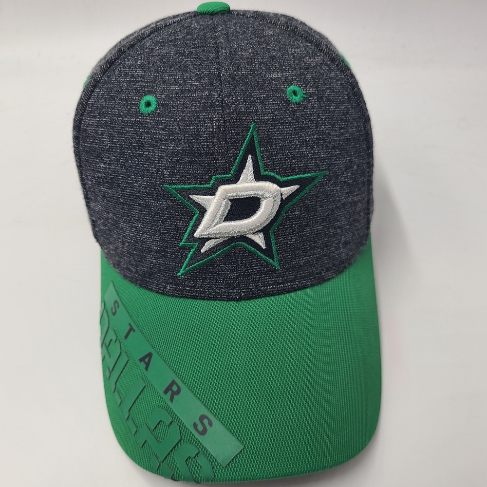Youth Dallas Stars Hat Fitted One Size Reebok Gray Green NHL Hockey Center Ice